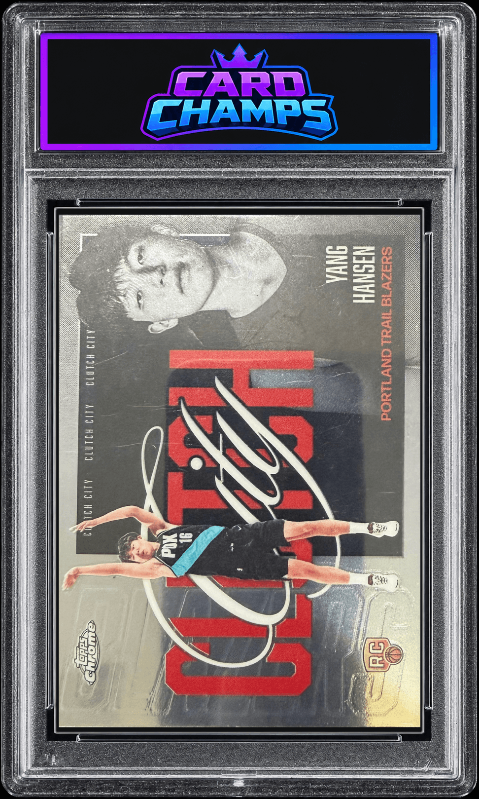 2025-26 Topps Chrome Update Yang Hansen "Clutch City" insert RC #YQ-6