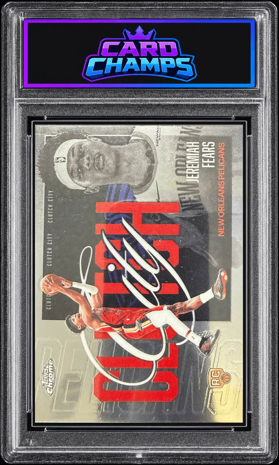 2025-26 Topps Chrome Jeremiah Fears "Clutch City" insert RC #YQ-8