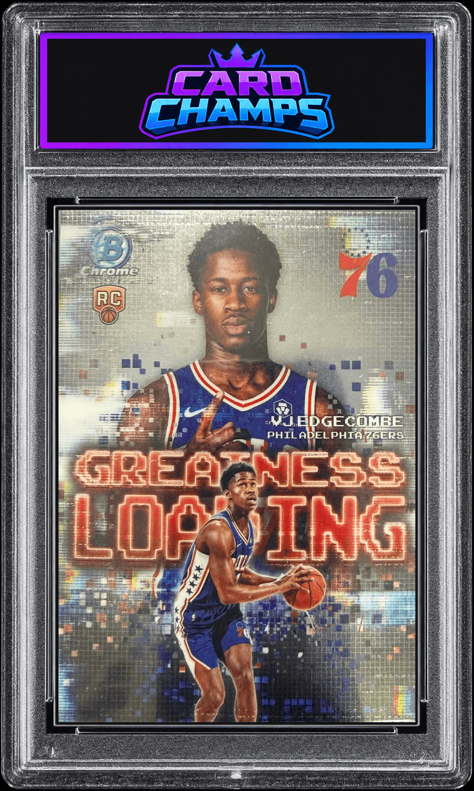 2025-26 Bowman Chrome VJ Edgecombe "Greatness Loading" insert RC #GL-3